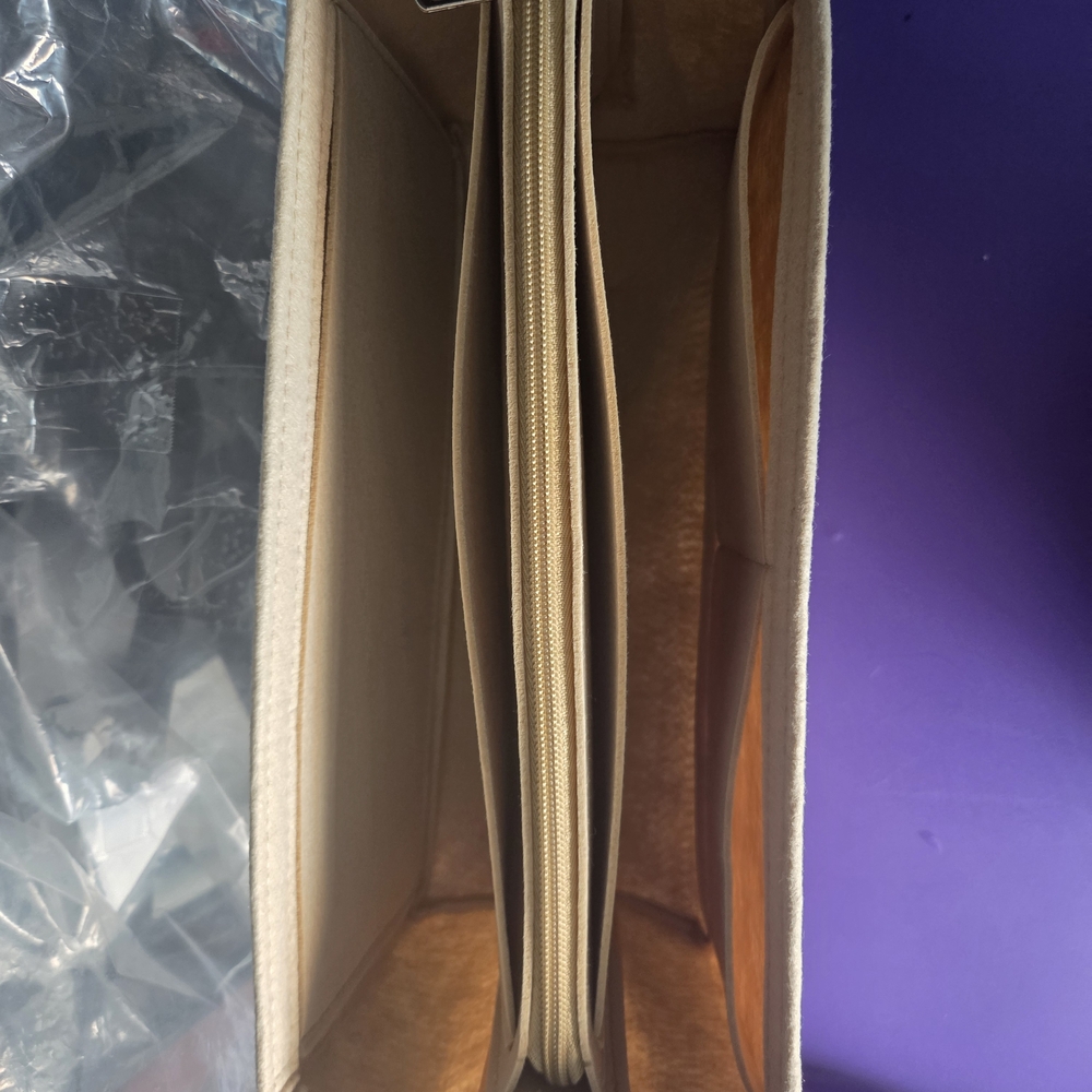 Beige Suede Tote Organizer Insert